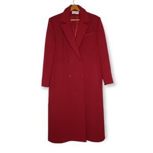 J.G. Hook Vintage Red Wool Double Breasted Trench Coat L